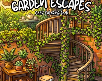 Cozy flowers coloring book secret garden coloring botanical coloring relaxing adult coloring book floral plant pages cottagecore coloring