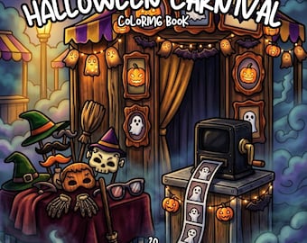 Halloween Carnival Coloring Book spooky carnival coloring Halloween coloring pages cozy spooky coloring book carnival coloring