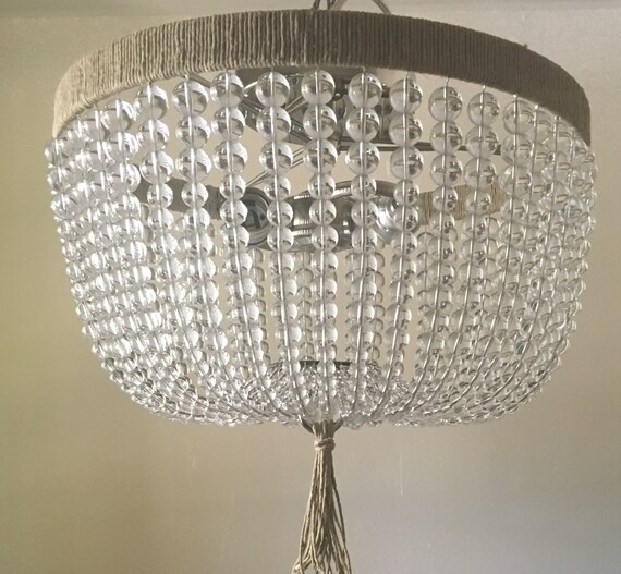 Clear Glass Bead Light Fixture Made to Order Etsy