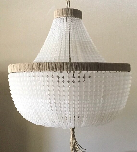 frosted glass bead chandelier
