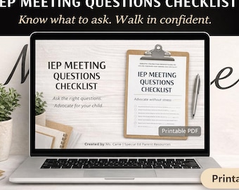 IEP Meeting Questions Checklist for Parents | Printable Special Education IEP Prep