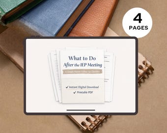 IEP Meeting Follow-Up Checklist | Special Education Parent Guide (Printable PDF)