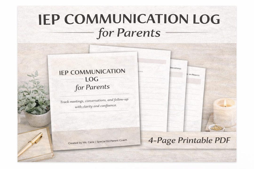IEP Communication Log for Parents – Special Education Meeting Notes ...