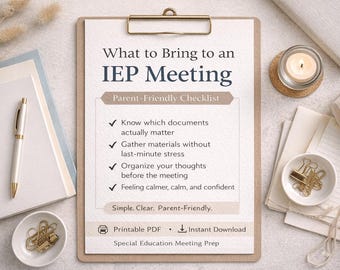 IEP Meeting Checklist for Parents | Special Education Prep (Printable PDF)