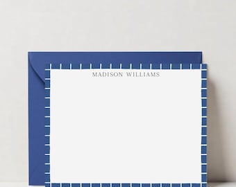 Personalized Stationery Note Cards, Border Wedding Thank You Cards, Custom Coastal Stationary Gift for Her, DT3567
