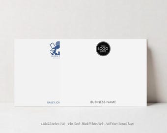 Personalized Logo Note Cards, Custom Business Thank You Flat Cards, DT3600
