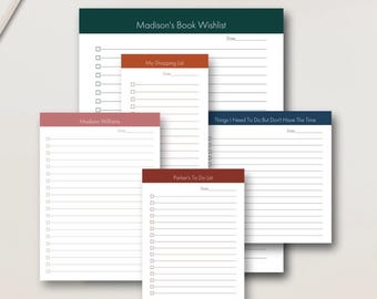 Personalized To Do List Notepad, Custom Notepad Planner, Personalized Stationery Notepad, Stationary Notepad, Gift for Him, DT3322
