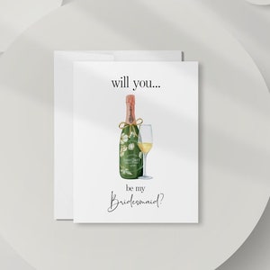 Bridesmaid Proposal Card, Will You Be My Bridesmaid Card, Champagne Bridesmaid Gift, Bridesmaid Box, DT2319