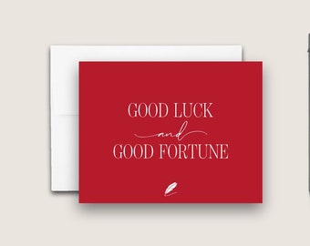 Minimalist Lunar New Year Card Set. Good Luck & Good Fortune Modern New Year Card. Typography Holiday Card. Business New Year Card. DT3506