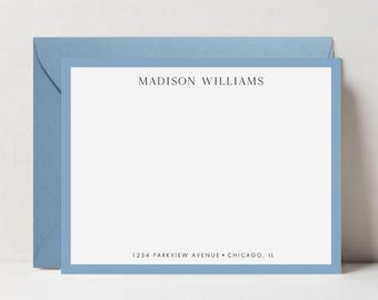 Personalized Stationery Note Cards, Border Wedding Thank You Cards, Flat Cards Custom, Stationary Gift for Him, Business Stationery, DT3351