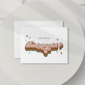 Retro Bridesmaid Proposal Card, Boho Bridesmaid Proposal Card, Groovy Bridesmaid Card, Will You Be My Bridesmaid, Bridesmaid Gift, DT3278