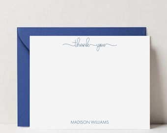 Personalized Script Thank You Note Cards, Wedding Cards, Custom Stationery Gift for Her, DT3593