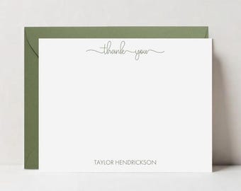 Personalized Script Thank You Note Cards, Wedding Cards, Custom Stationery Gift for Her, DT3593