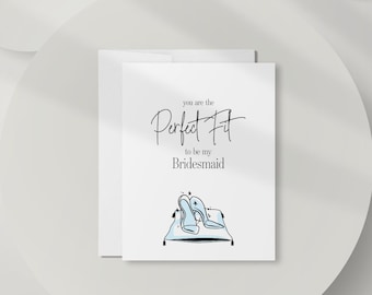 Cinderella Shoe Bridesmaid Proposal Card: Will You Be My Bridesmaid Fairy Tale DT2688
