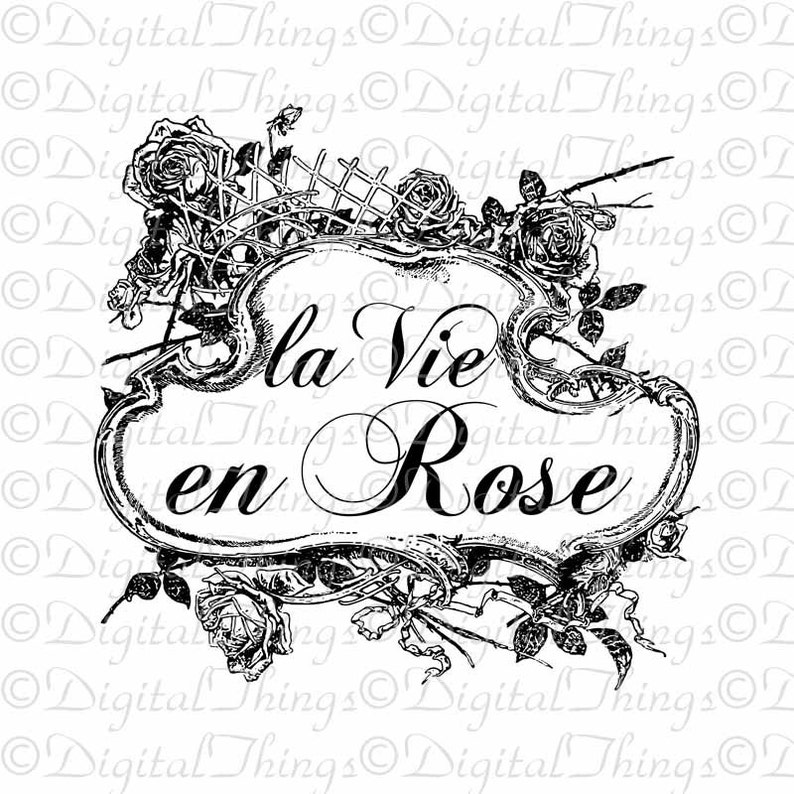 French Script Words La Vie En Rose Wall Decor Art Printable Etsy French Script Words La Vie En Rose Wall Decor Art Printable Etsy