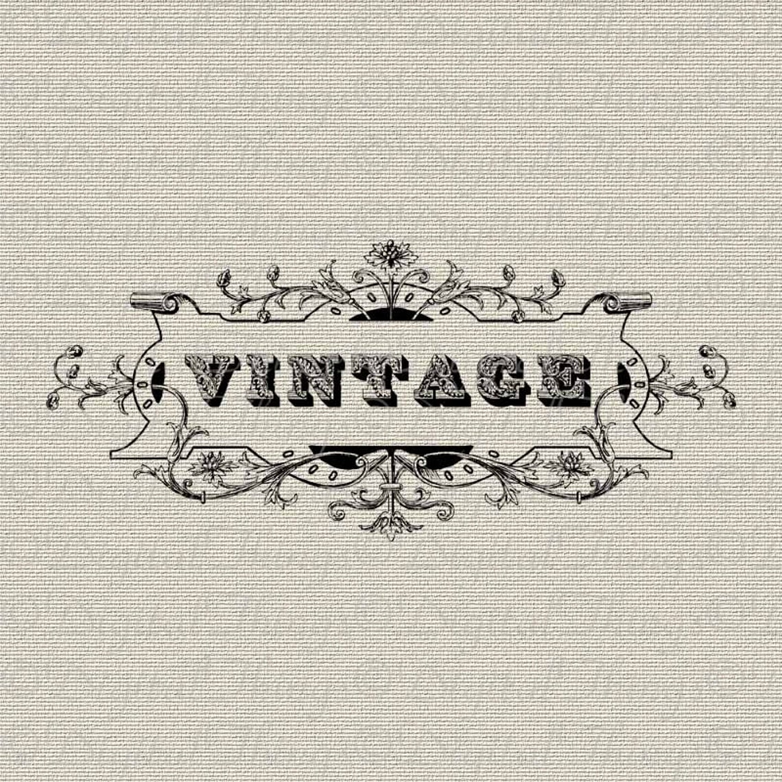 Word VINTAGE Typography Word Art Printable Digital Download Etsy