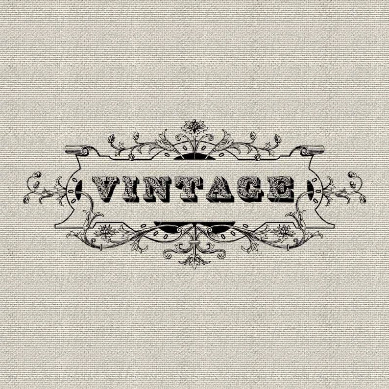 Word VINTAGE Typography Word Art Printable Digital Download Etsy