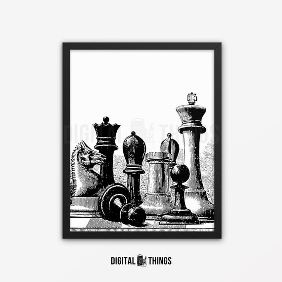 Drawing of chess pieces | Art Board Print