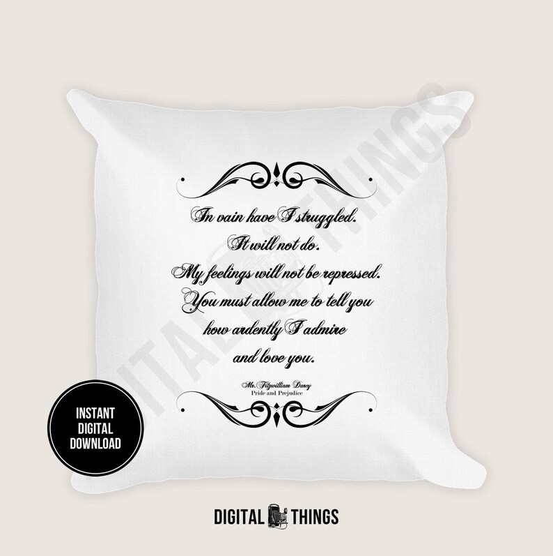 Darcy Proposal Jane Austen Pride and Prejudice Wall Decor Art Etsy