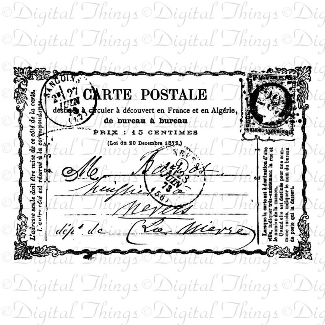 French Stamp French Postcard French Postmark French Decor Etsy