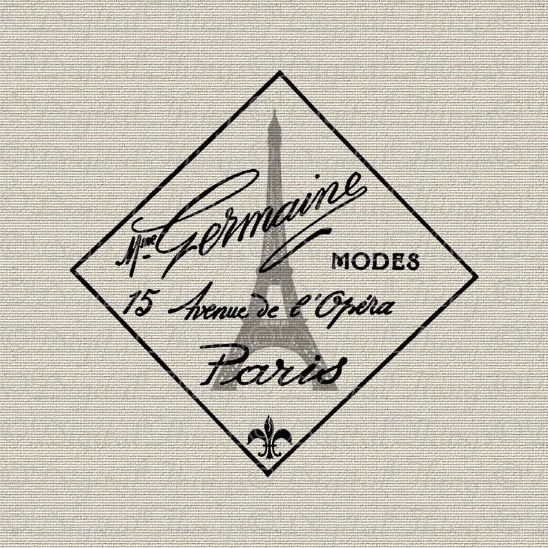 French Label Eiffel Tower French Script French Decor Wall Art Etsy