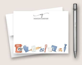 Personalized Note Card Set. Personalized Stationery Set. Personalized Stationary Card Set. Baking Stationery. Kitchen Stationery. DT3086