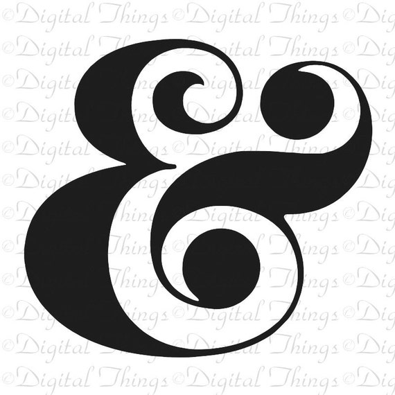 Typography Ampersand Script Printable Digital Download for 