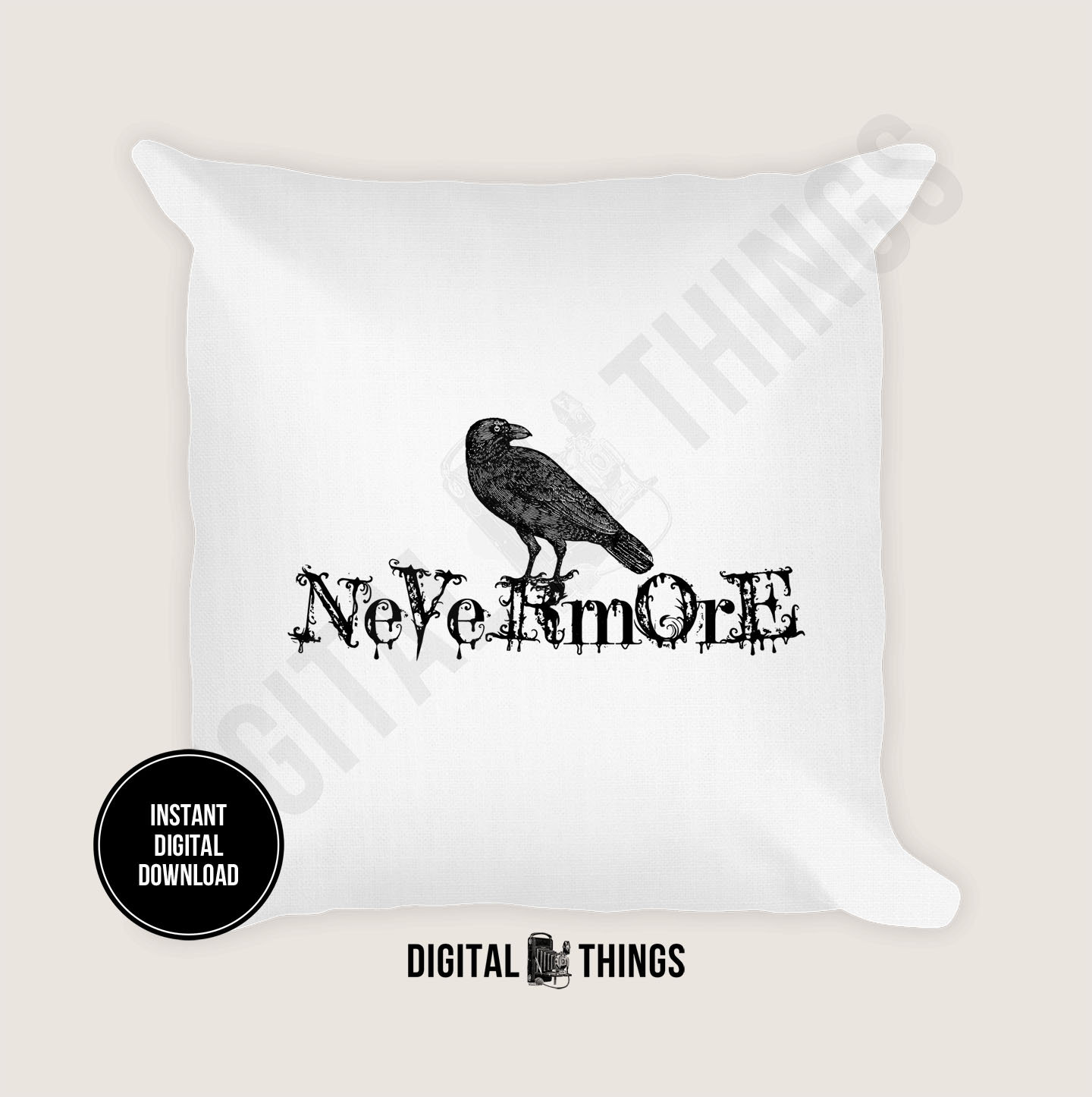 Halloween Gothic Grunge Edgar Allan Poe the Raven Bird Nevermore ...