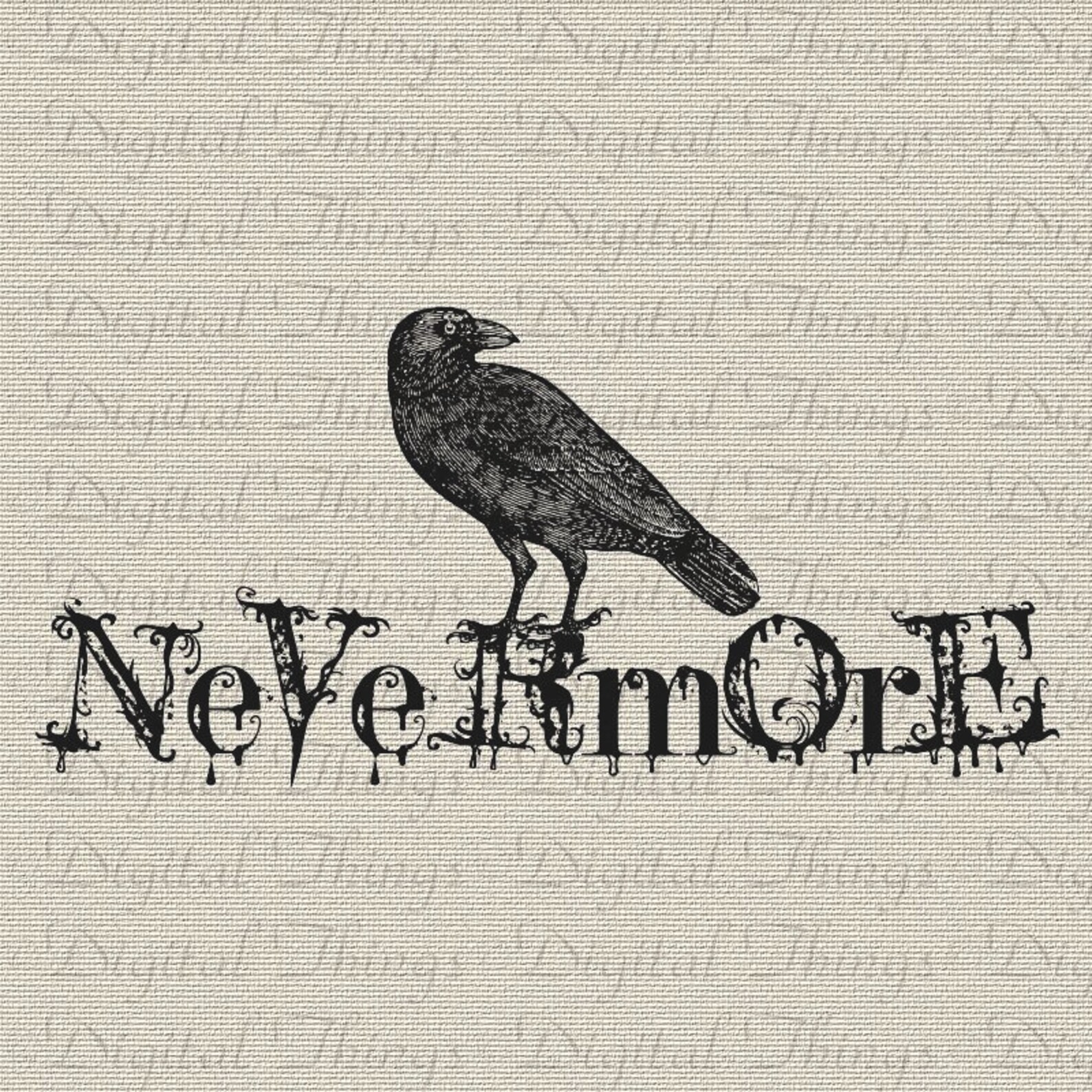 Halloween Gothic Grunge Edgar Allan Poe the Raven Bird Nevermore ...