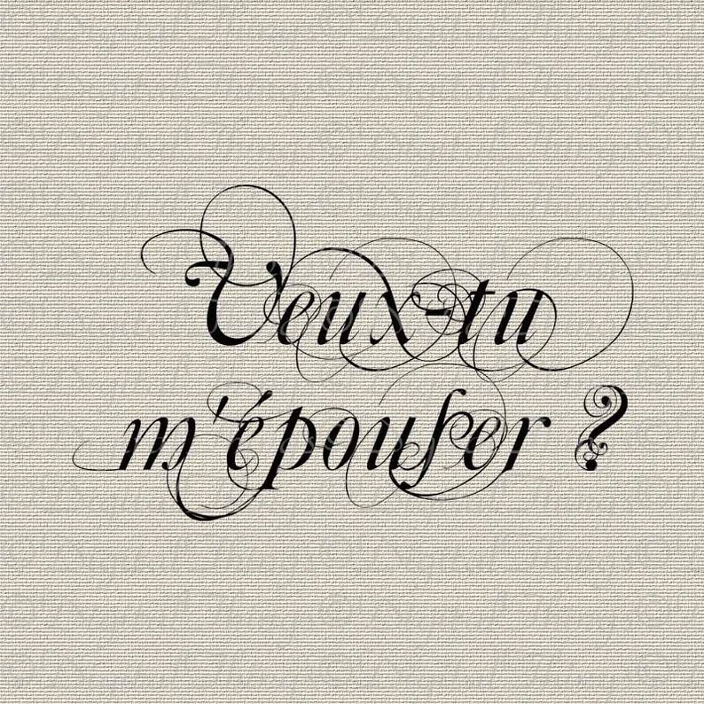 French Script Will You Marry Me Typography French Decor Etsy French Script Will You Marry Me Typography French Decor Etsy