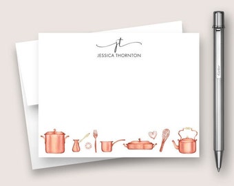 Personalized Note Card Set. Personalized Stationery Set. Personalized Stationary Card Set. Kitchen Stationery. Cookingl Card Set. DT3085