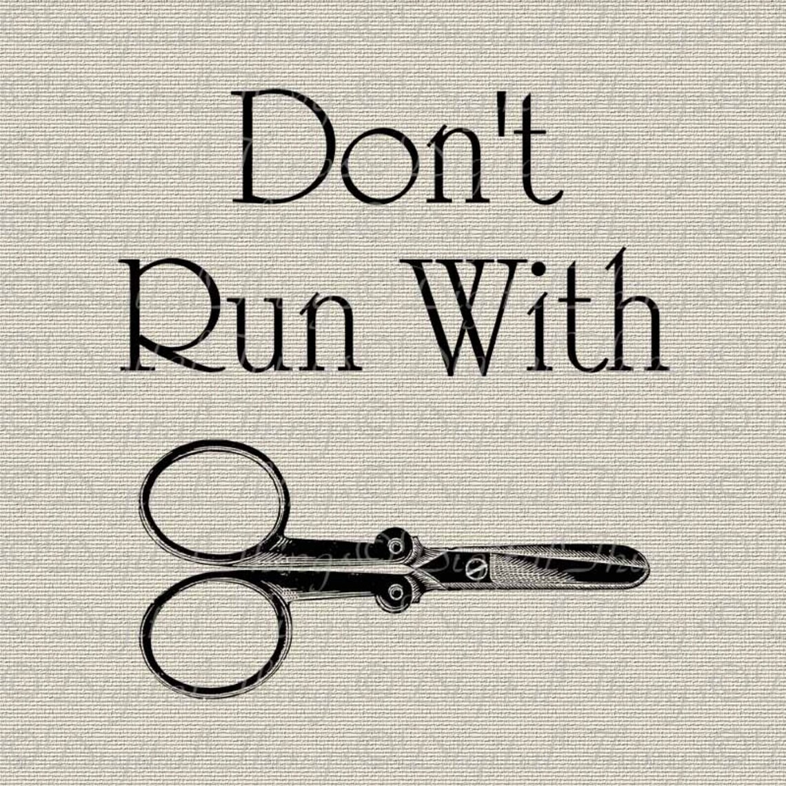 Don't Run With Scissors Nursery Decor Art Childrens Art Etsy