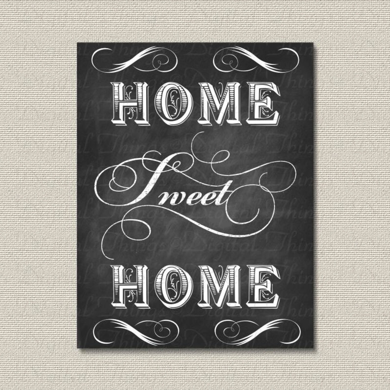 PRINTABLE Chalkboard Art Home Sweet Home Typography Wall Decor Etsy