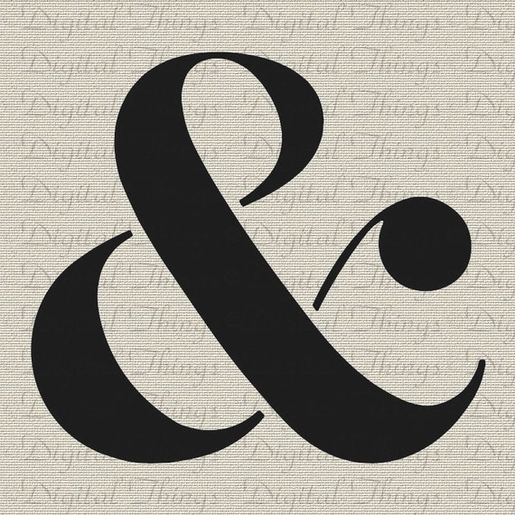 Typography Ampersand Script Printable Digital Download for 