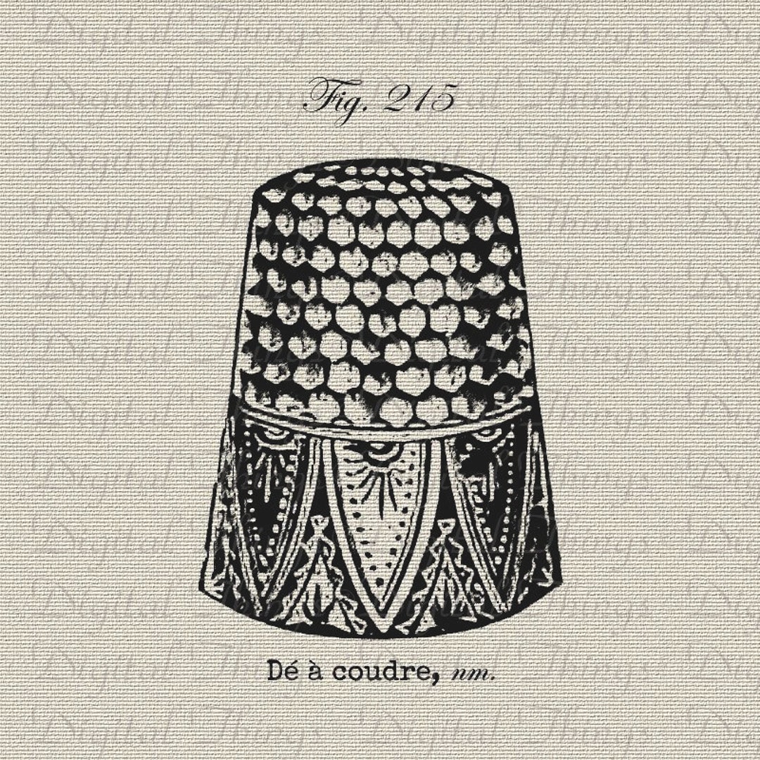 Sew Sewing Vintage Thimble French Script French Decor Etsy
