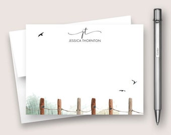 Personalized Note Card Set. Personalized Stationery Set. Personalized Stationary Card Set. Country Fence Card Set. DT3077