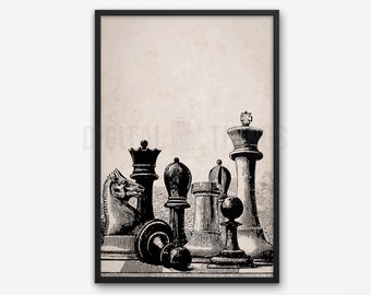 2-Piece Chess King & Queen Canvas Wall Art, 8x10