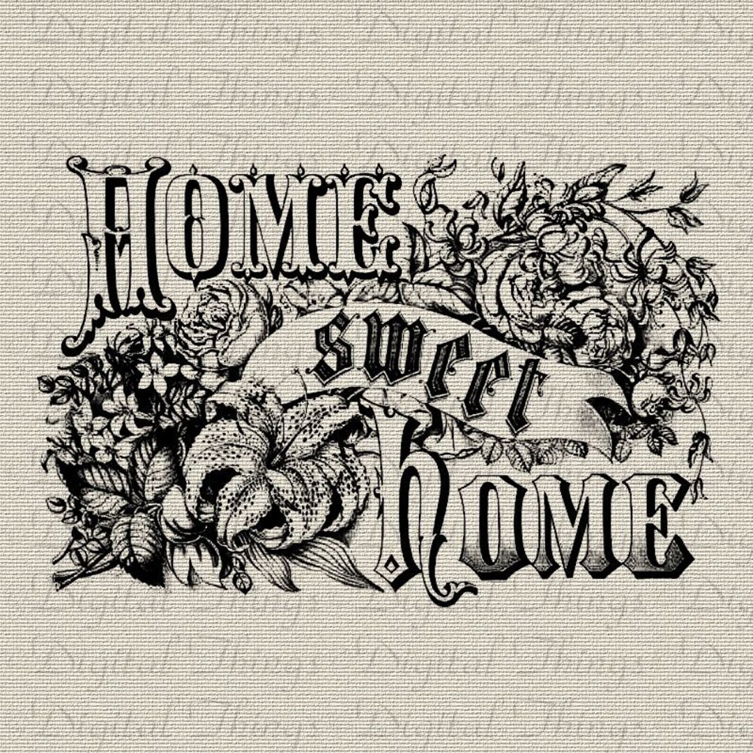 Home Sweet Home Word Art Vintage Wall Decor Art (Download Now) Etsy