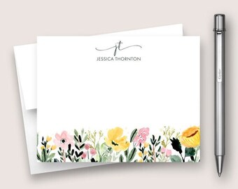 Personalized Note Card Set. Personalized Stationery Set. Personalized Stationary Card Set. Colorful Floral Card Set. DT3038