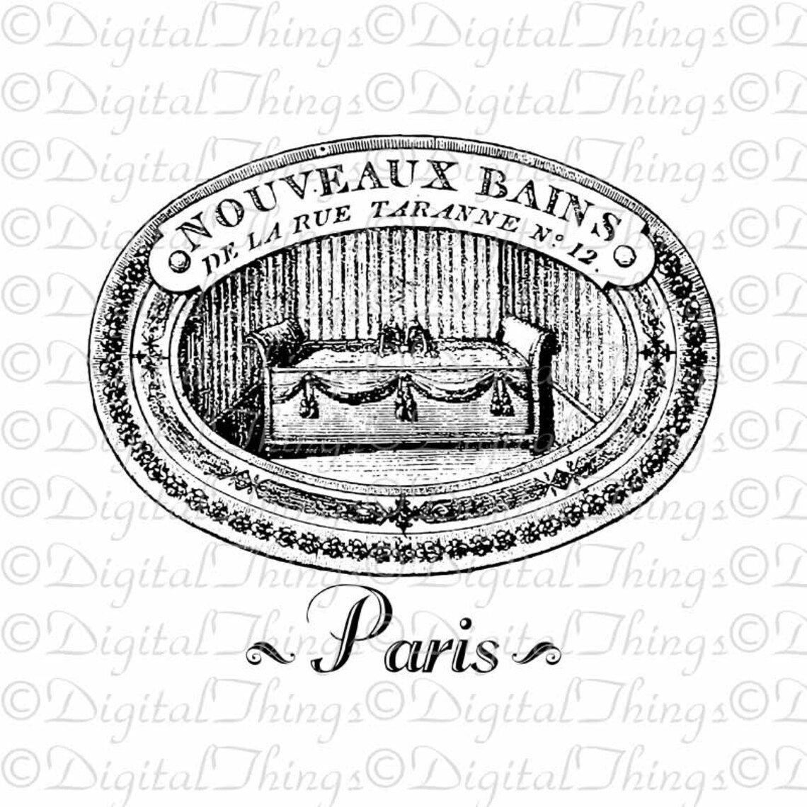 French Script Le Bain Paris French Bathroom French Decor Etsy