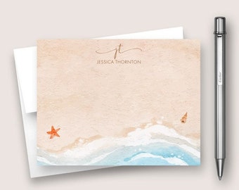 Personalized Note Card Set. Personalized Stationery Set. Personalized Stationary Card Set. Beach Card Set. DT3037