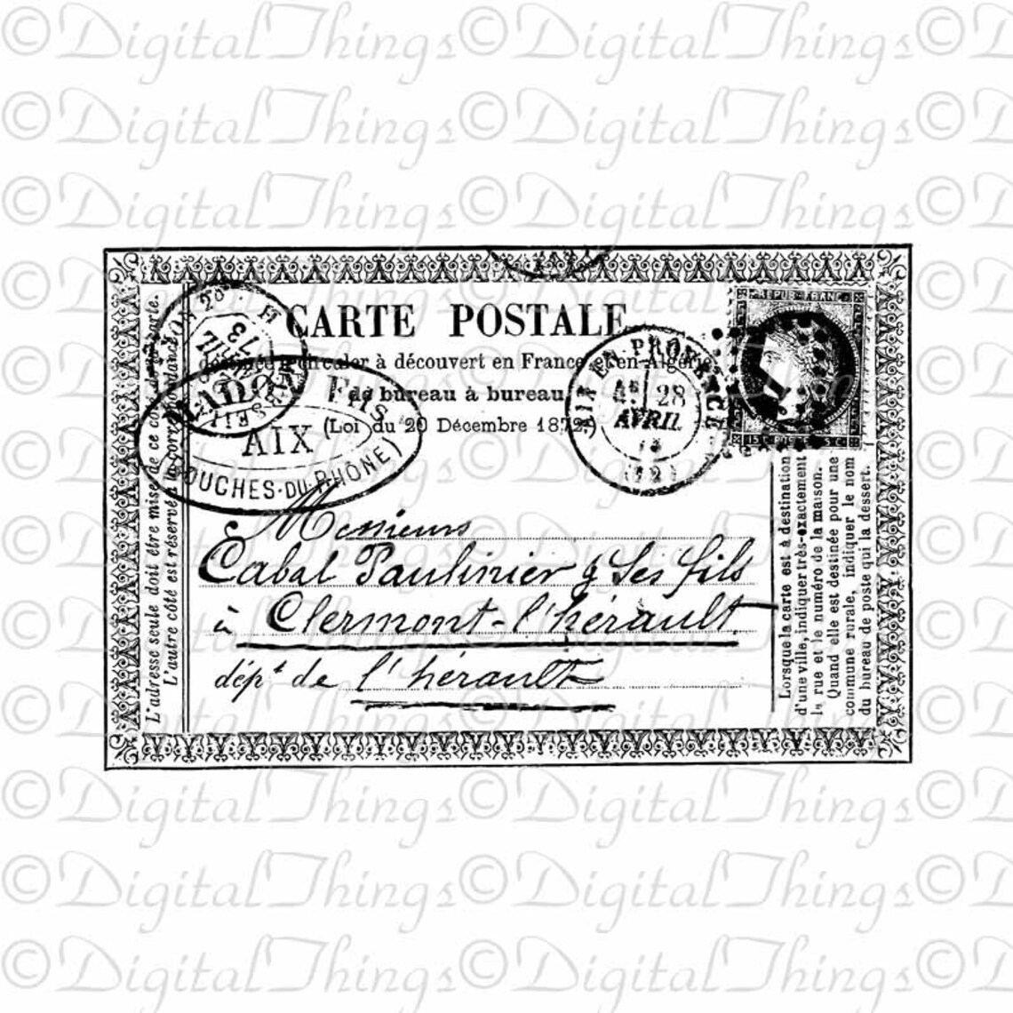French Stamp French Postcard French Postmark French Decor Etsy