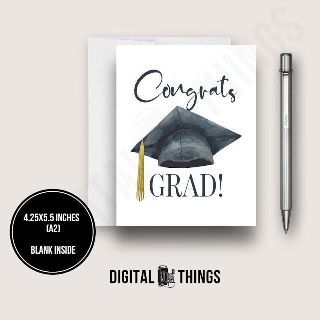 Graduation Card. Congrats Grad Card. Congratulations Card. - Etsy