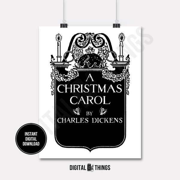 A Christmas Carol Charles Dickens Holiday Decor Wall Decor Art Printable Print Digital Instant Download for Art or Iron On Transfer DT017