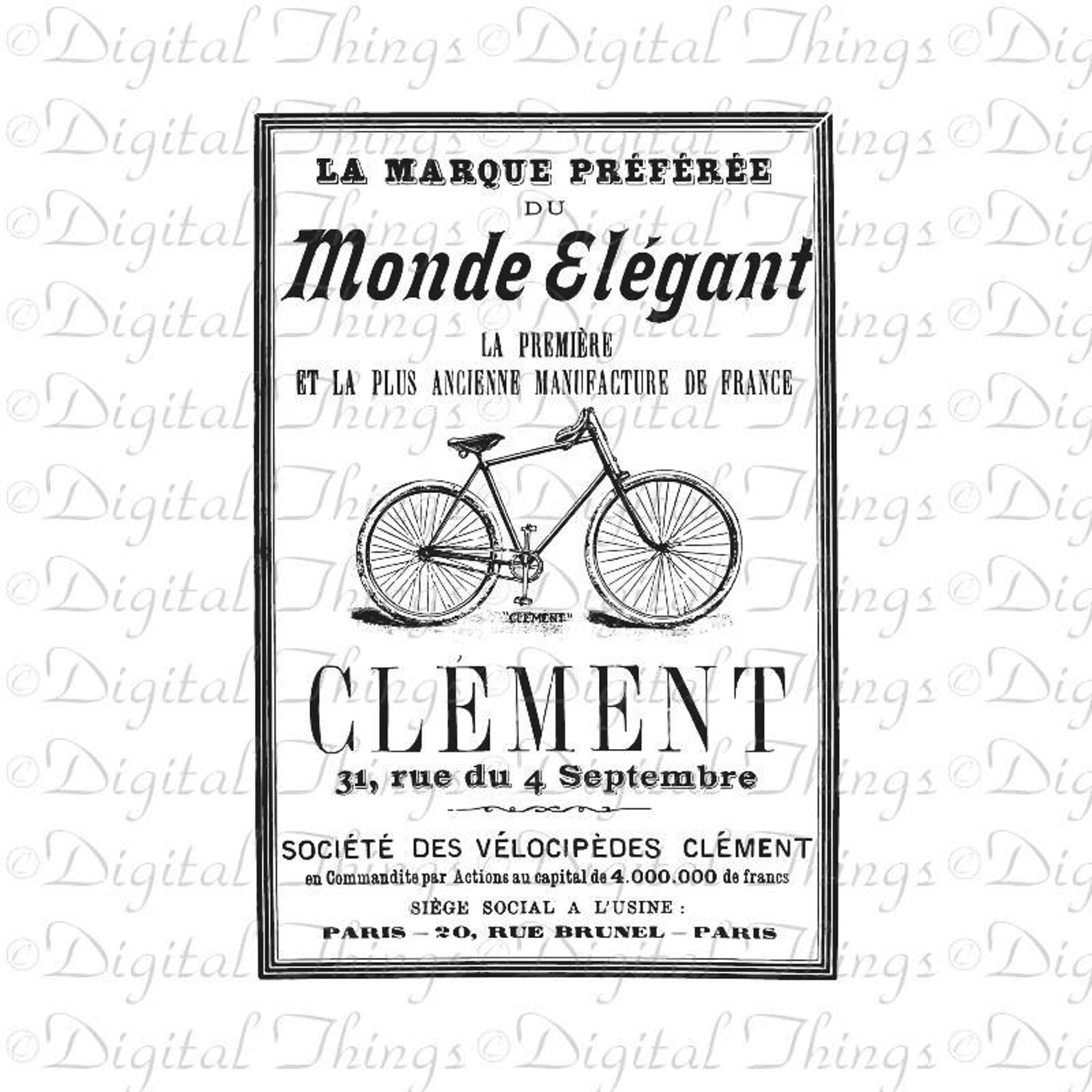 French Bicycle French Ad French Decor Word Art Wall Decor Art Etsy