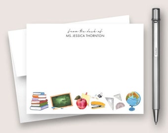 Personalized Note Card Set. Teacher Personalized Stationery Set. Personalized Stationary Card Set. Teacher Card Set. Teacher Gift DT3081