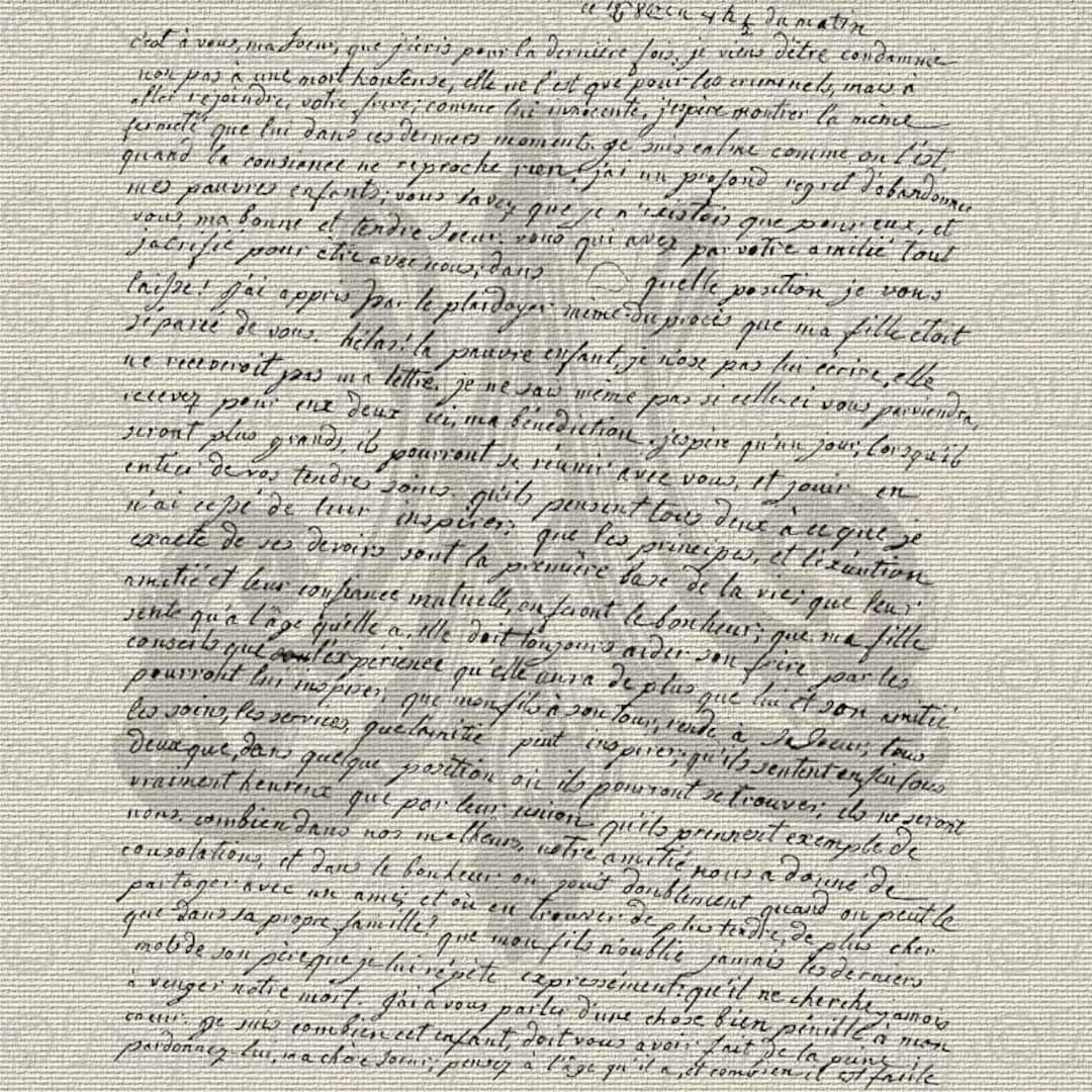 French Script Words Calligraphy Marie Antoinette Letter - Etsy