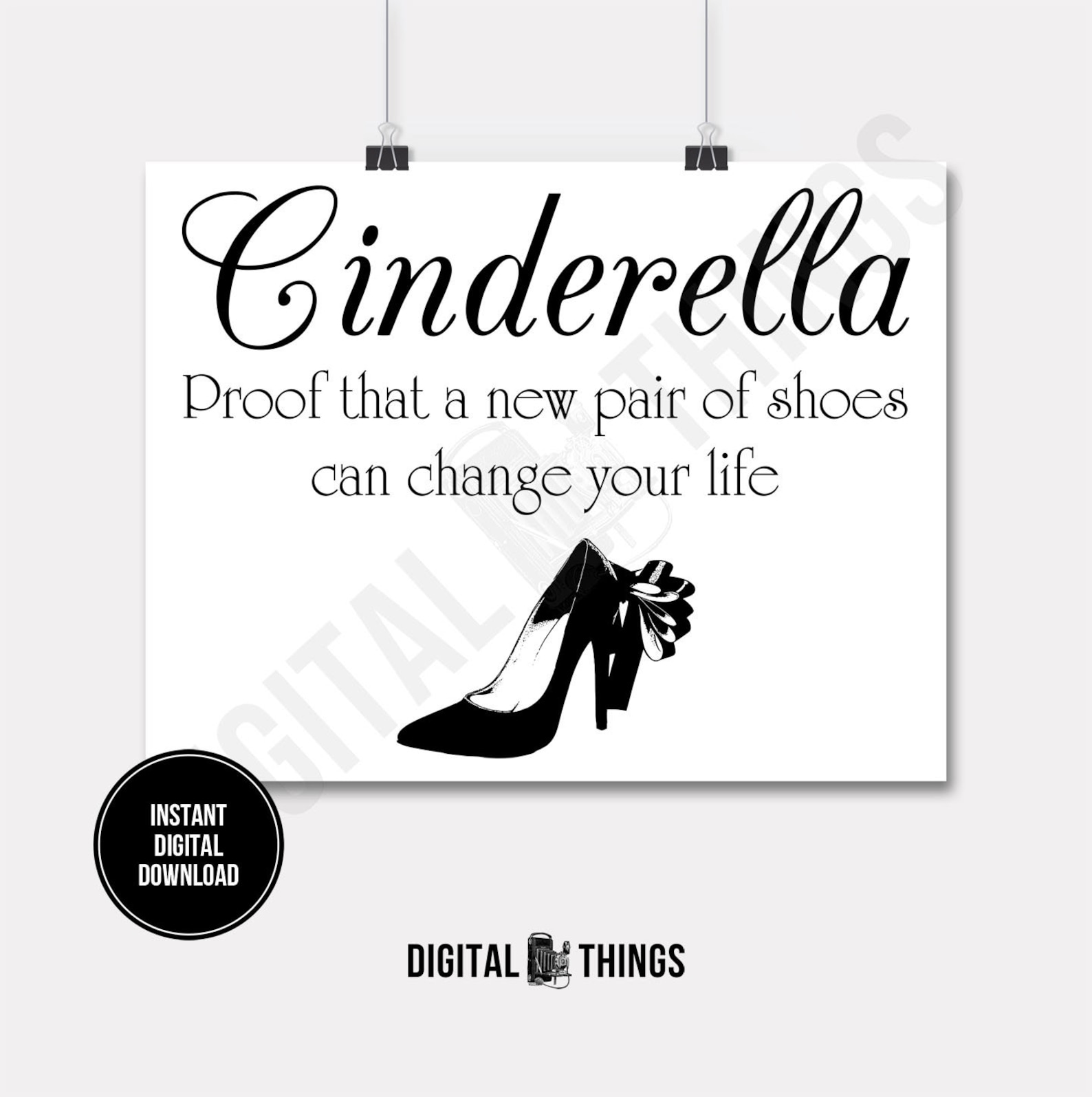 Fairy Tales Cinderella Quote Inspirational Wall Decor Art Etsy
