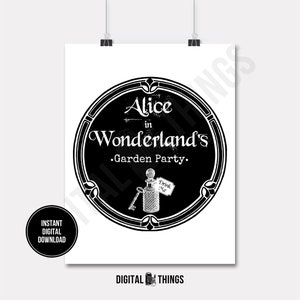 Alice In Wonderland Drink Me Garden Party Tea Party Printable Print Digital Instant Download for Art or Iron On Transfer DT985