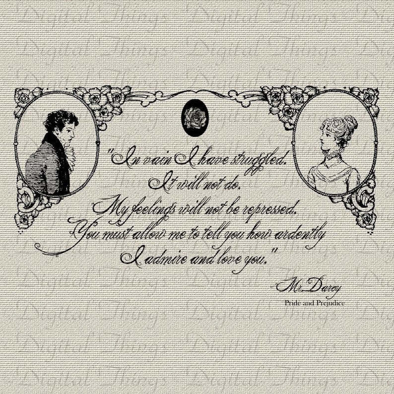 MR DARCY PROPOSAL Jane Austen Pride and Prejudice Printable Etsy